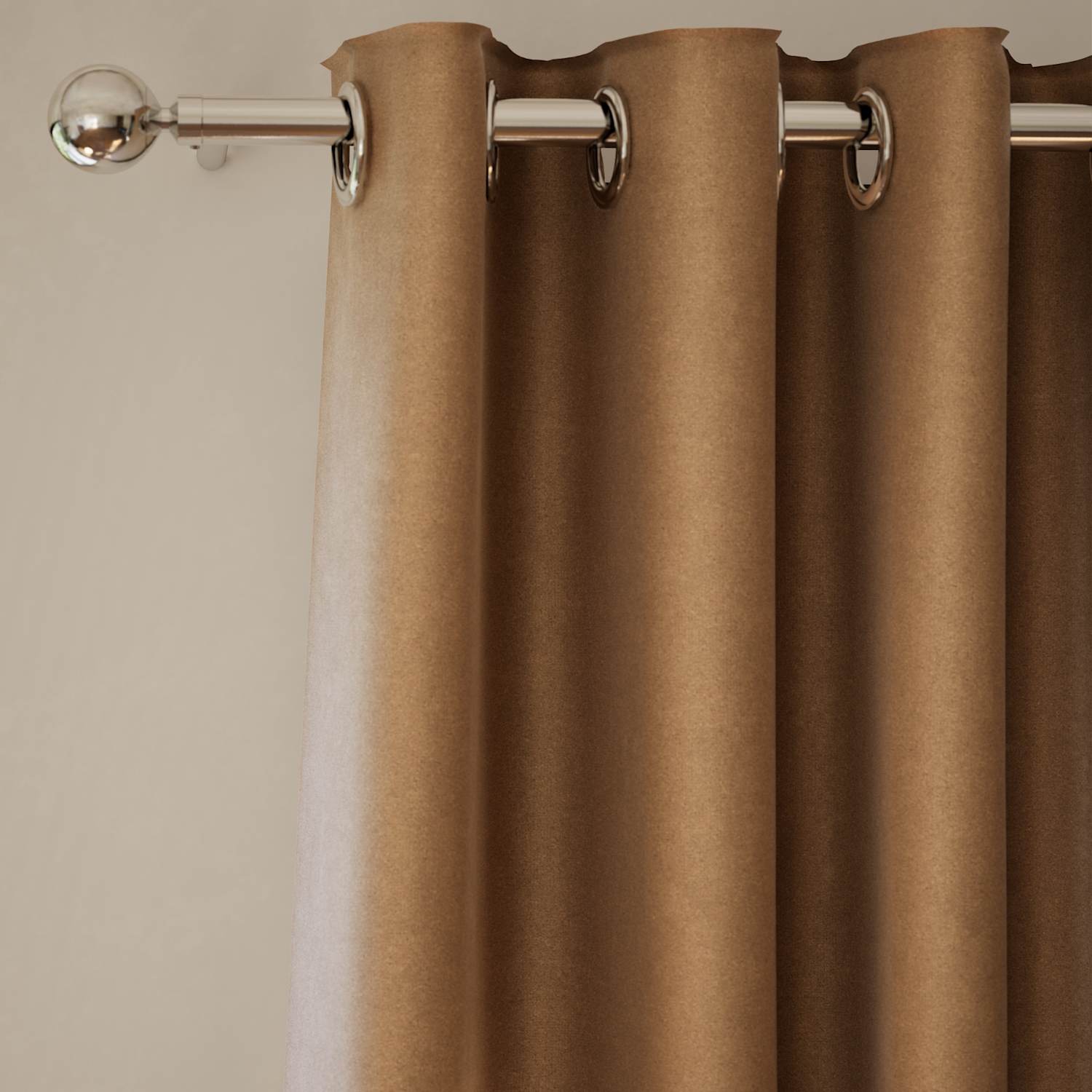 M&S Velvet Eyelet Curtains - W168cm, Drop 137cm - Bronze