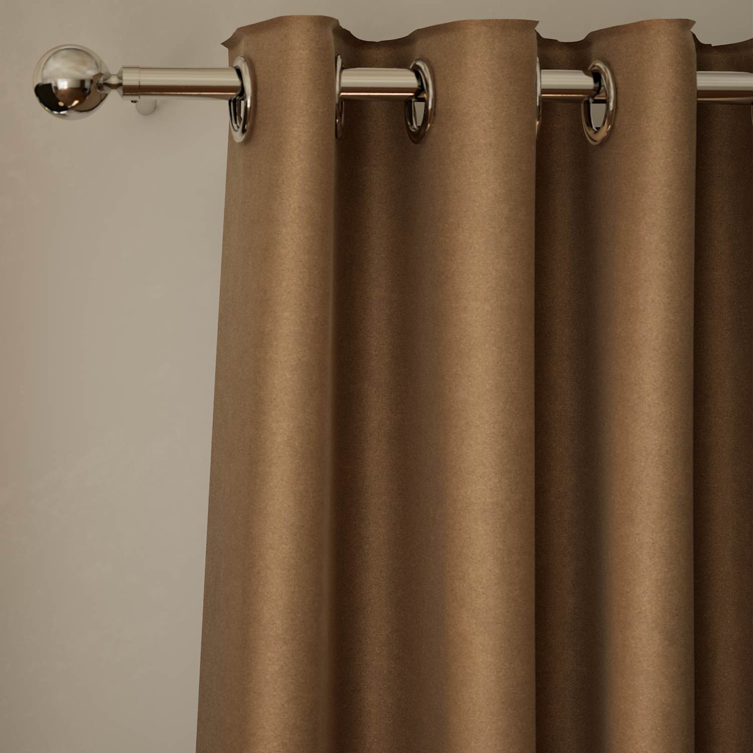 M&S Velvet Eyelet Ultra Thermal Curtains - W168cm, Drop 183cm - Bronze