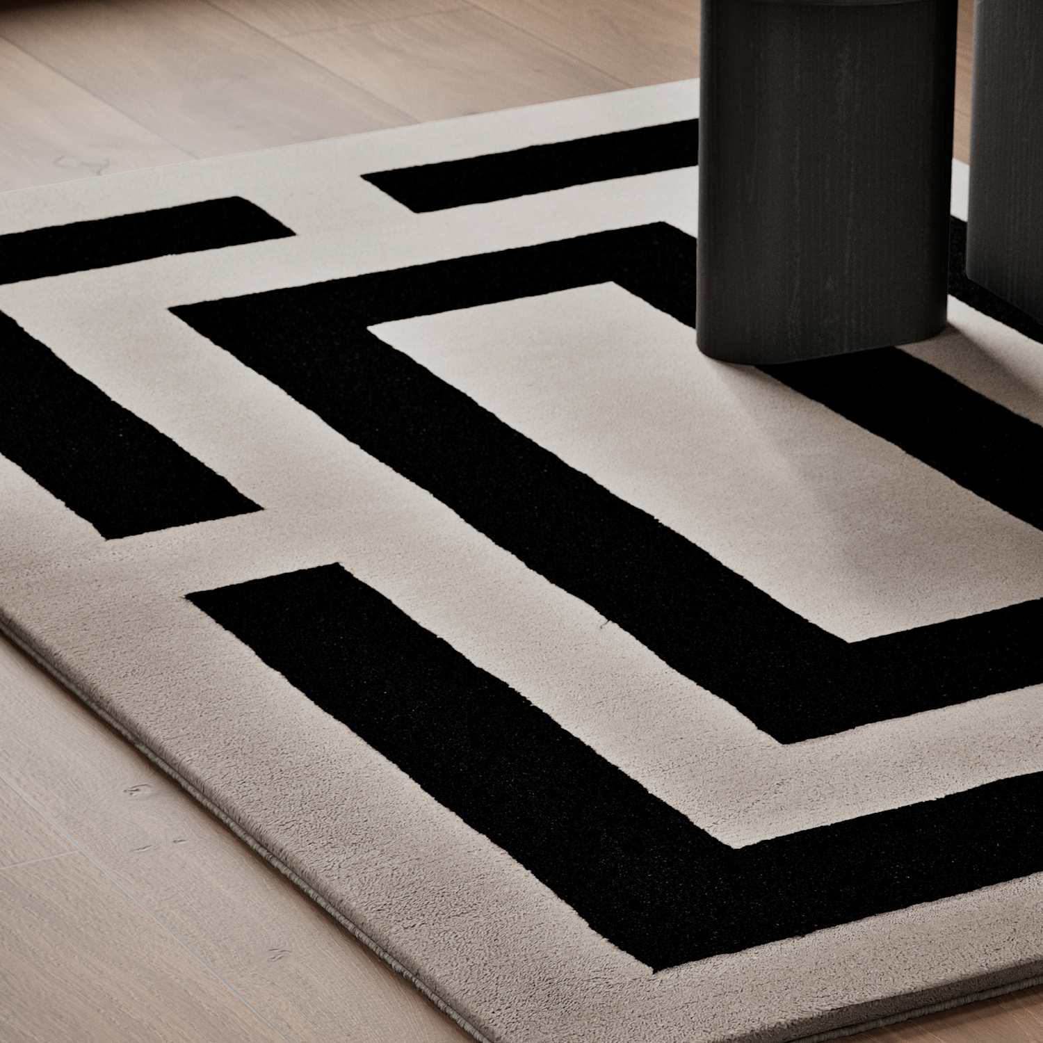 M&S X Kelly Hoppen Cut Rectangular Wool Rug - Medium - Taupe Mix