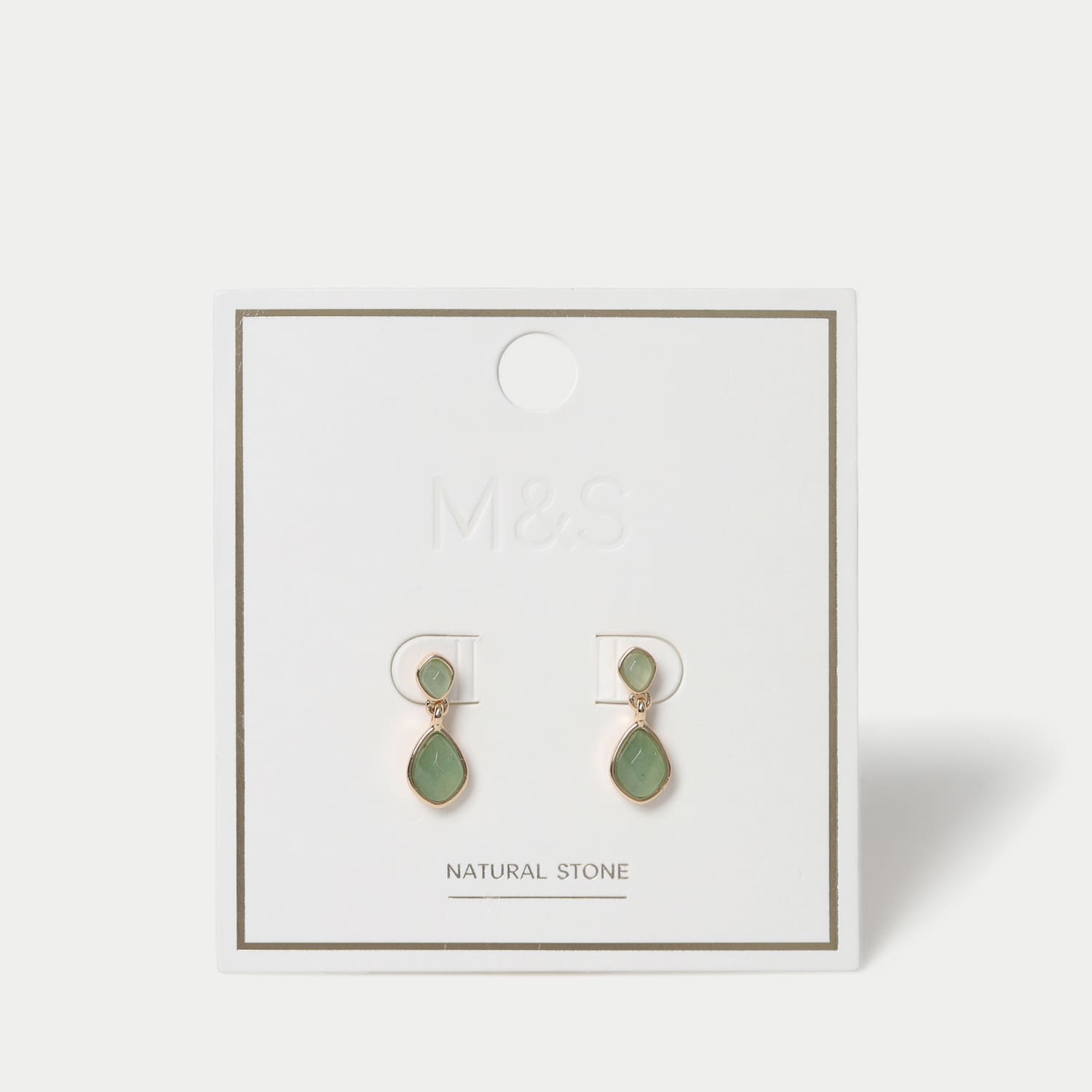 M&S Women's Mini Aventurine Drop Earrings - Jade