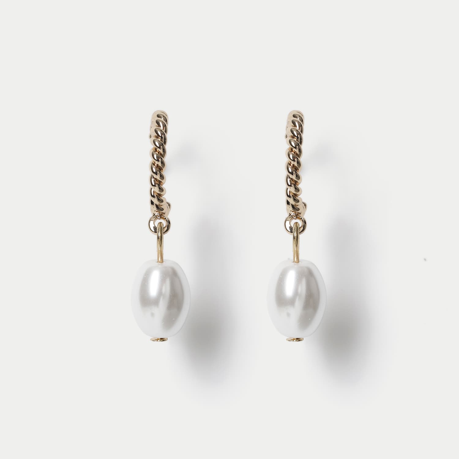 M&S Women's Gifting Pearl Hoop Earrings - Gold