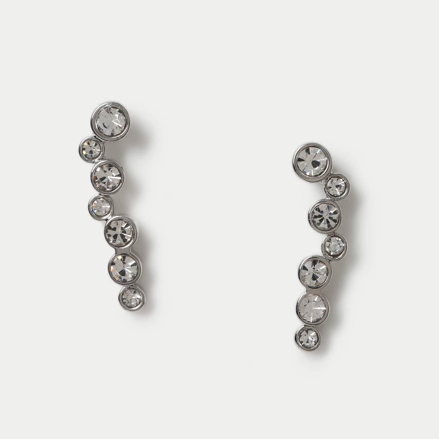 M&S Women's Gifting Climber Earrings - Silver