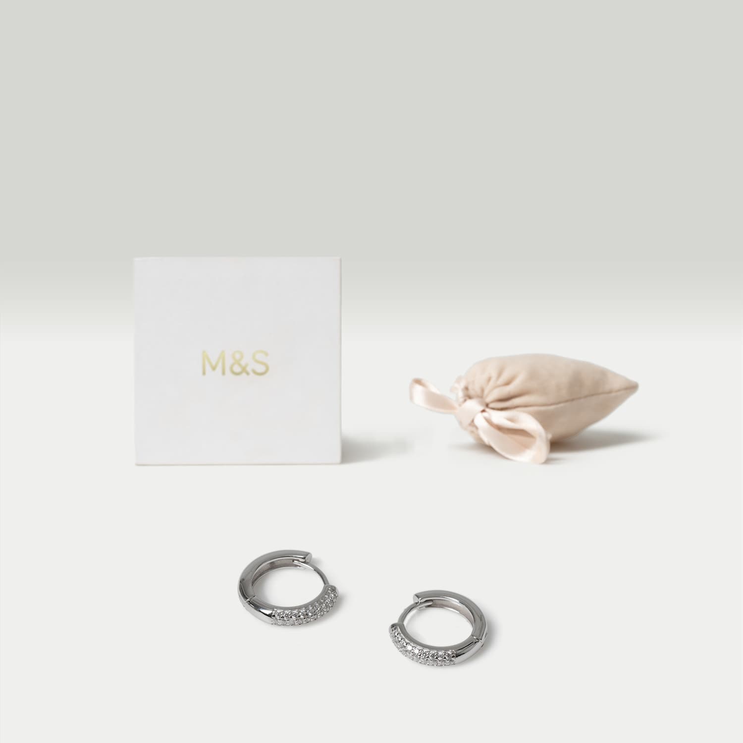 M&S Girls Sterling Silver Rhodium Earrings