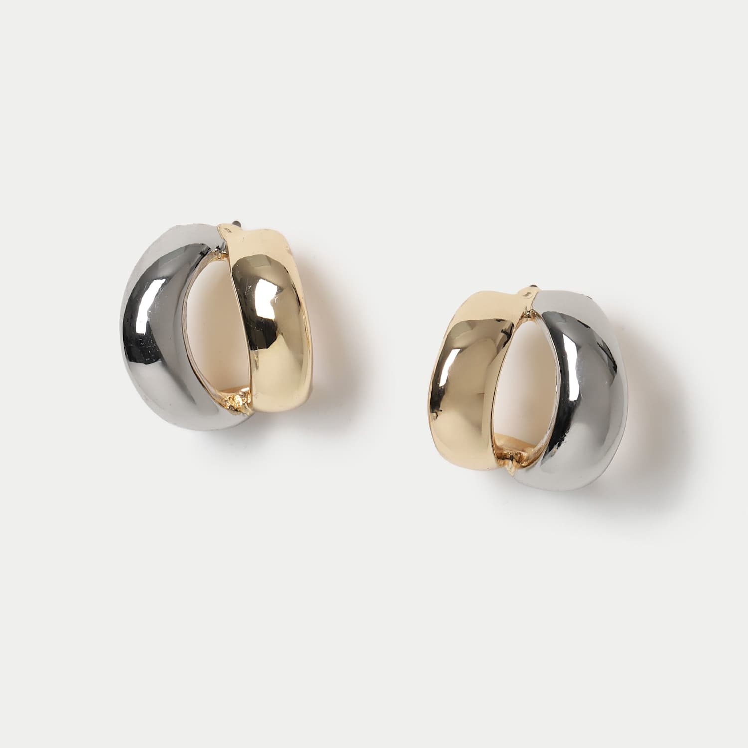 M&S Women's Mixed Metal Open Hoop Earrings - Multi