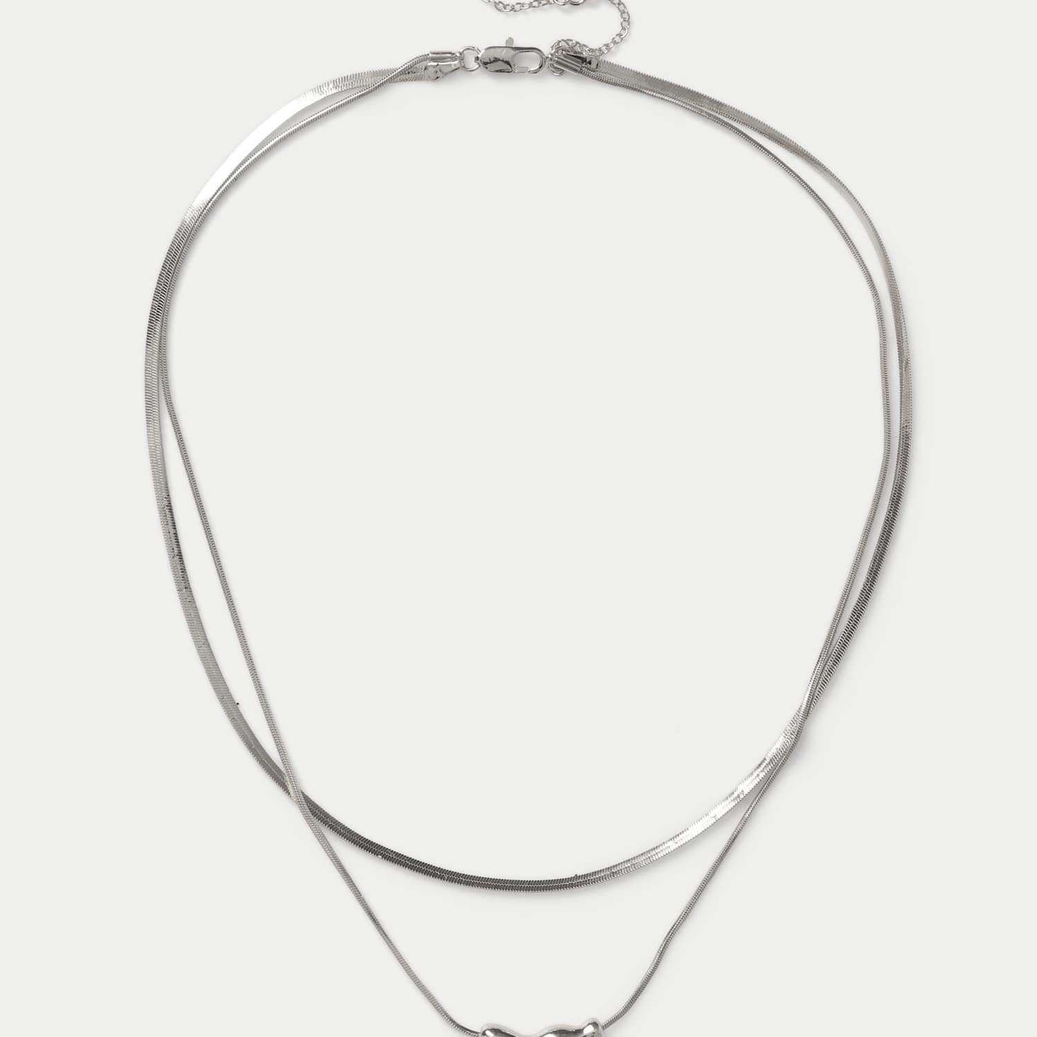 M&S Women's Multirow Nugget Pendant - Silver