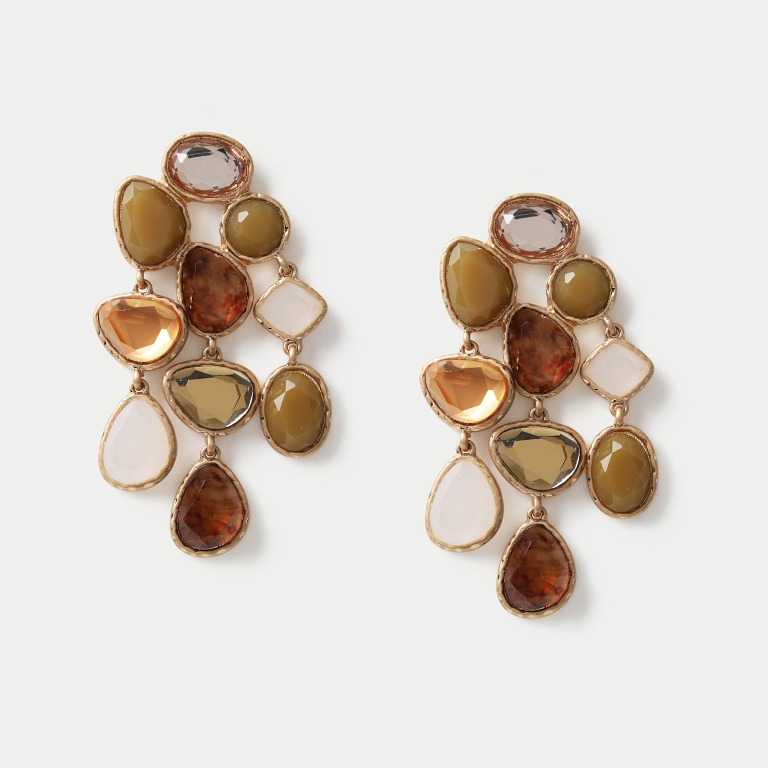 M&S Women's Multi-Faceted Cascade Drop Earrings