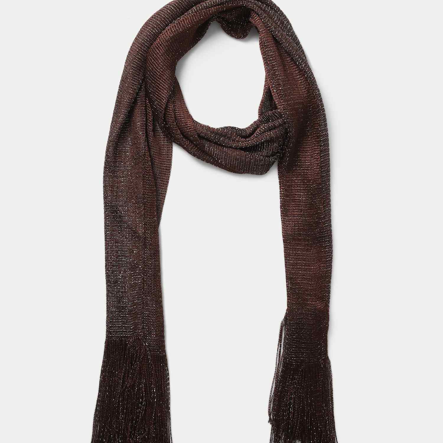 M&S Women's Tassel Scarf - Small-Medium - Brown