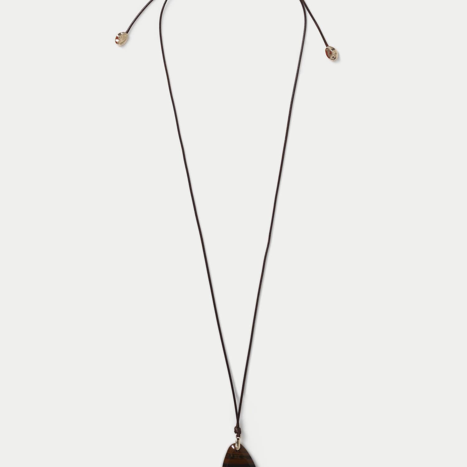 M&S Girls Long Cord Pendant Necklace - Small-Medium - Brown