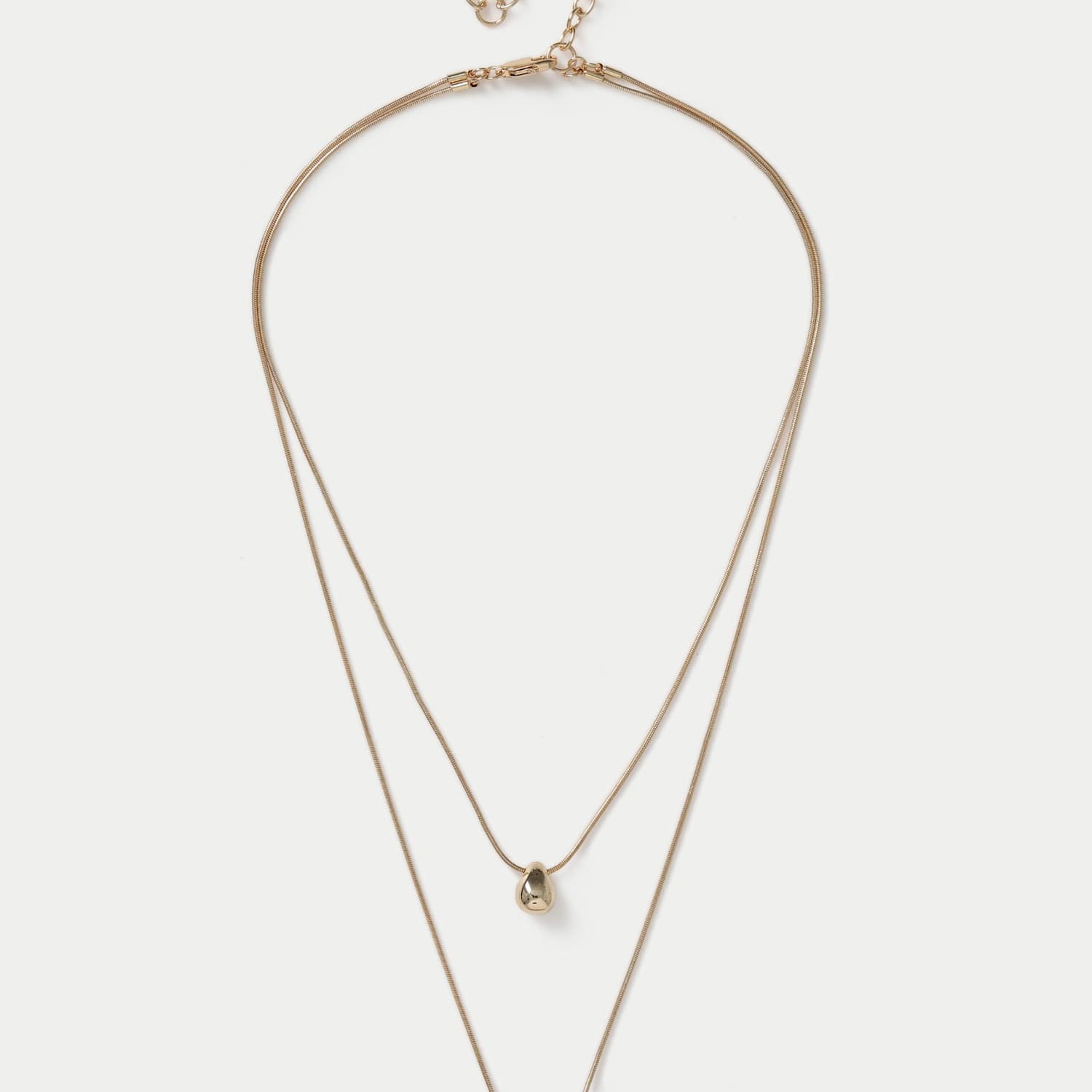 M&S Women's Nugget Multi Row Necklace - Small-Medium - Gold