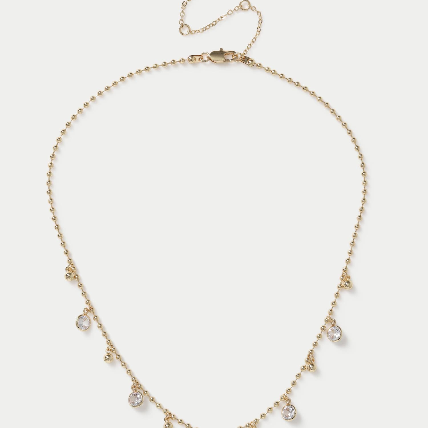 M&S Girls 14ct Gold Plated Decal Droplet Necklace - Small-Medium