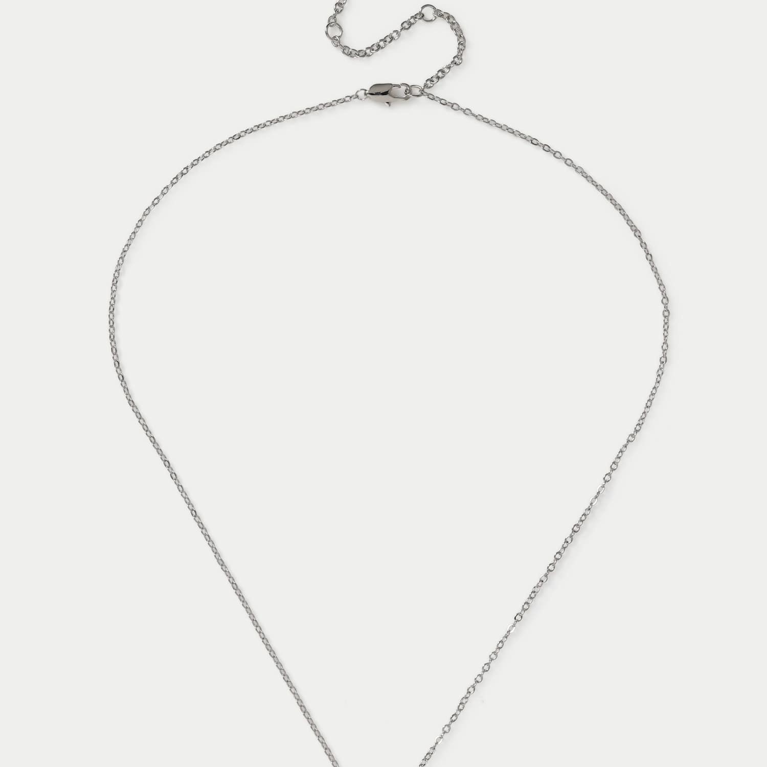 M&S Women's Platinum Plated Twin Circle Necklace - Small-Medium - Silver