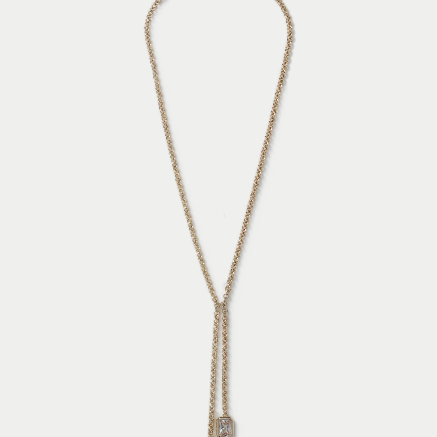 Autograph Women's Cubic Zirconia Pendant Long Necklace - Small-Medium - Gold