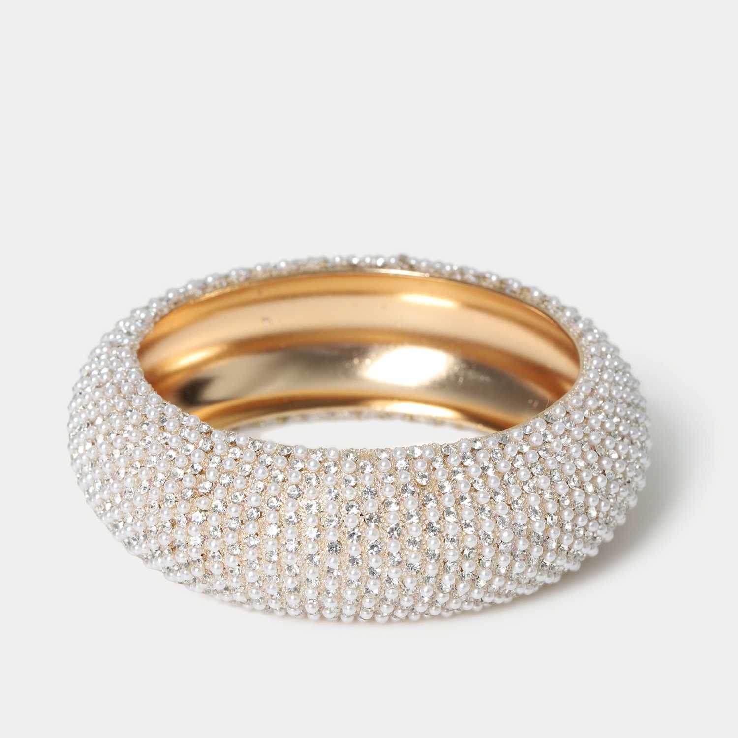 M&S Women's Pearl Effect Jelly Bangle - Small-Medium - White Mix