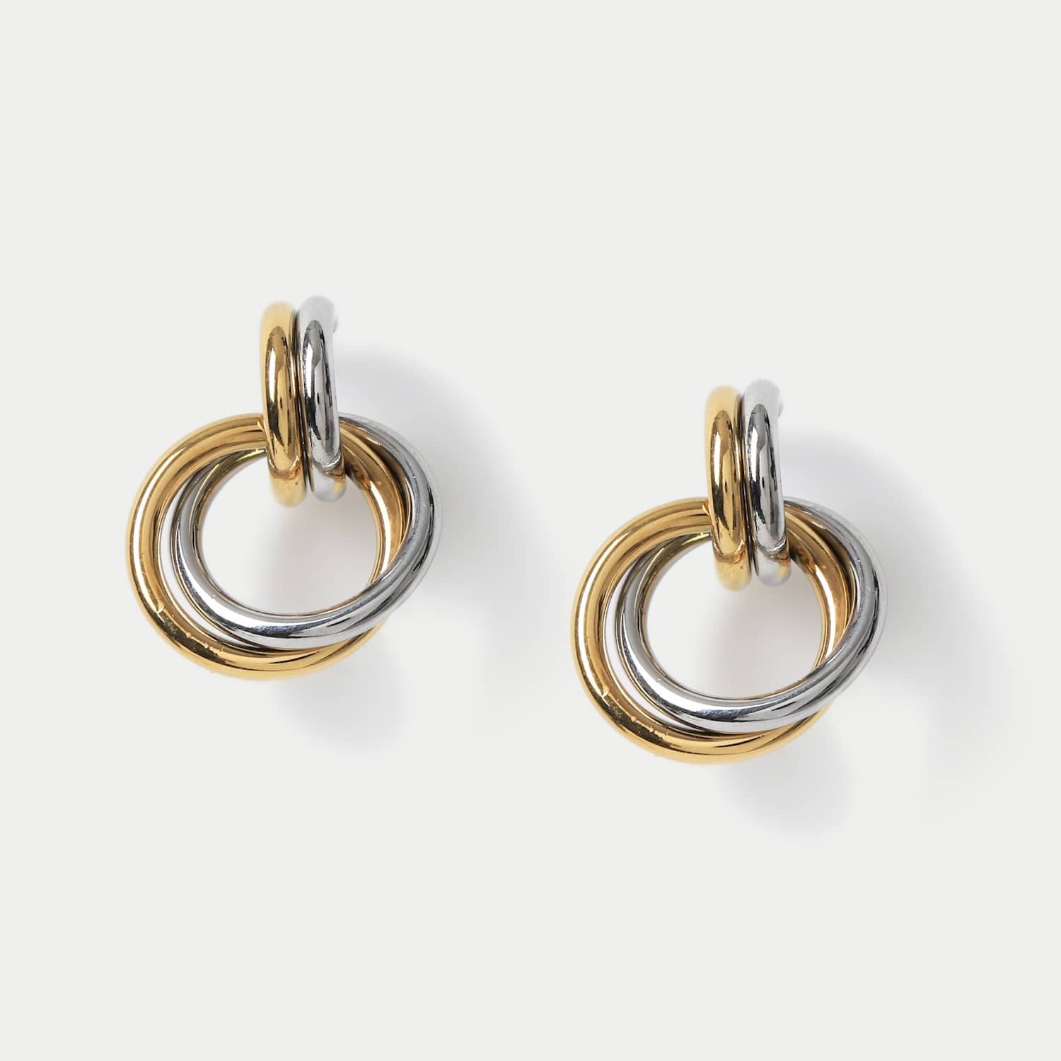 M&S Girls Autograph Gold and Silver Hoops - Small-Medium - Metallic