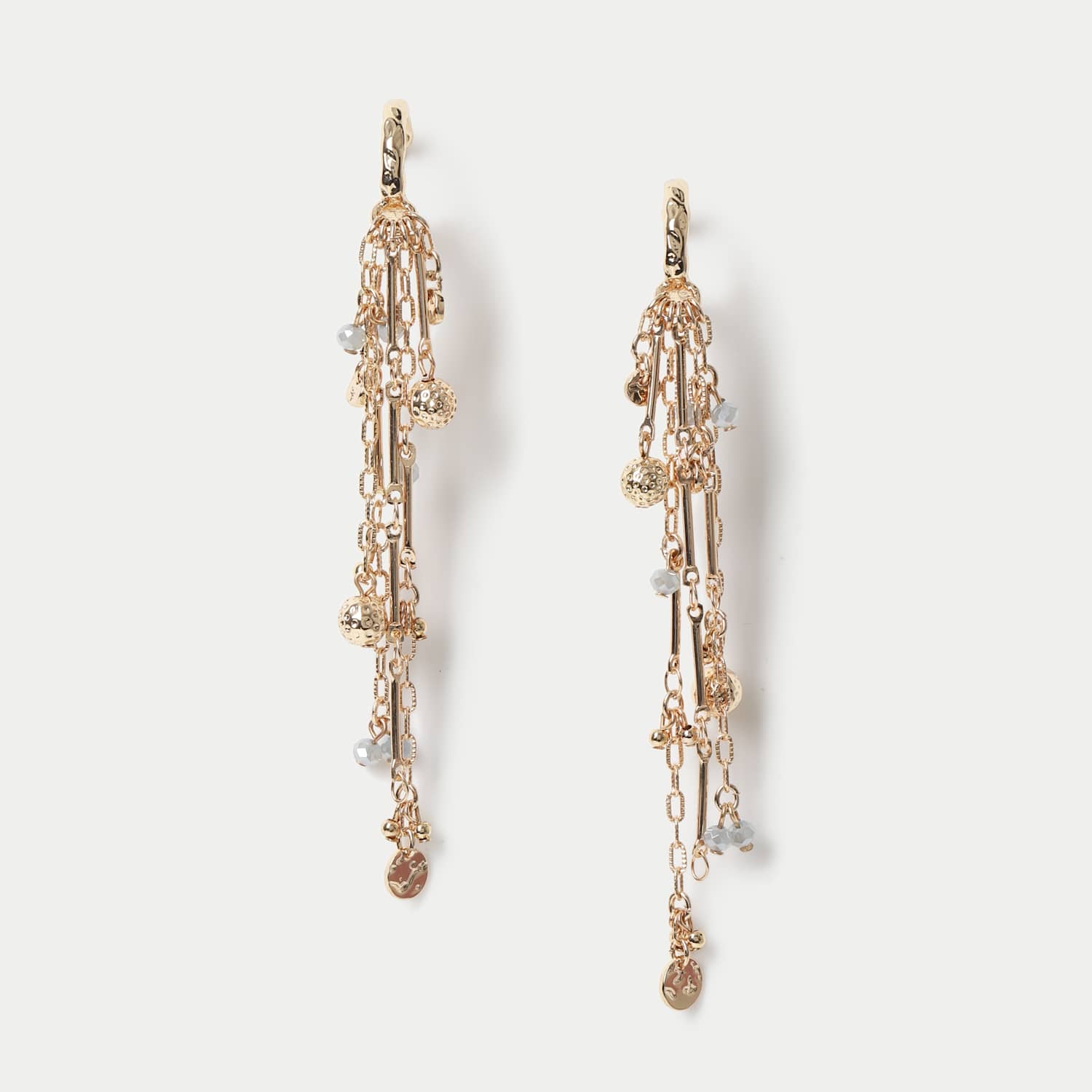 Per Una Women's Natural Stone Tassel Hoop Earrings - Gold Mix