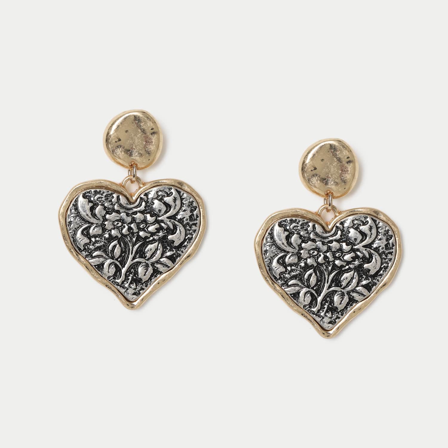 M&S Women's Heart Drop Earrings - Silver Mix
