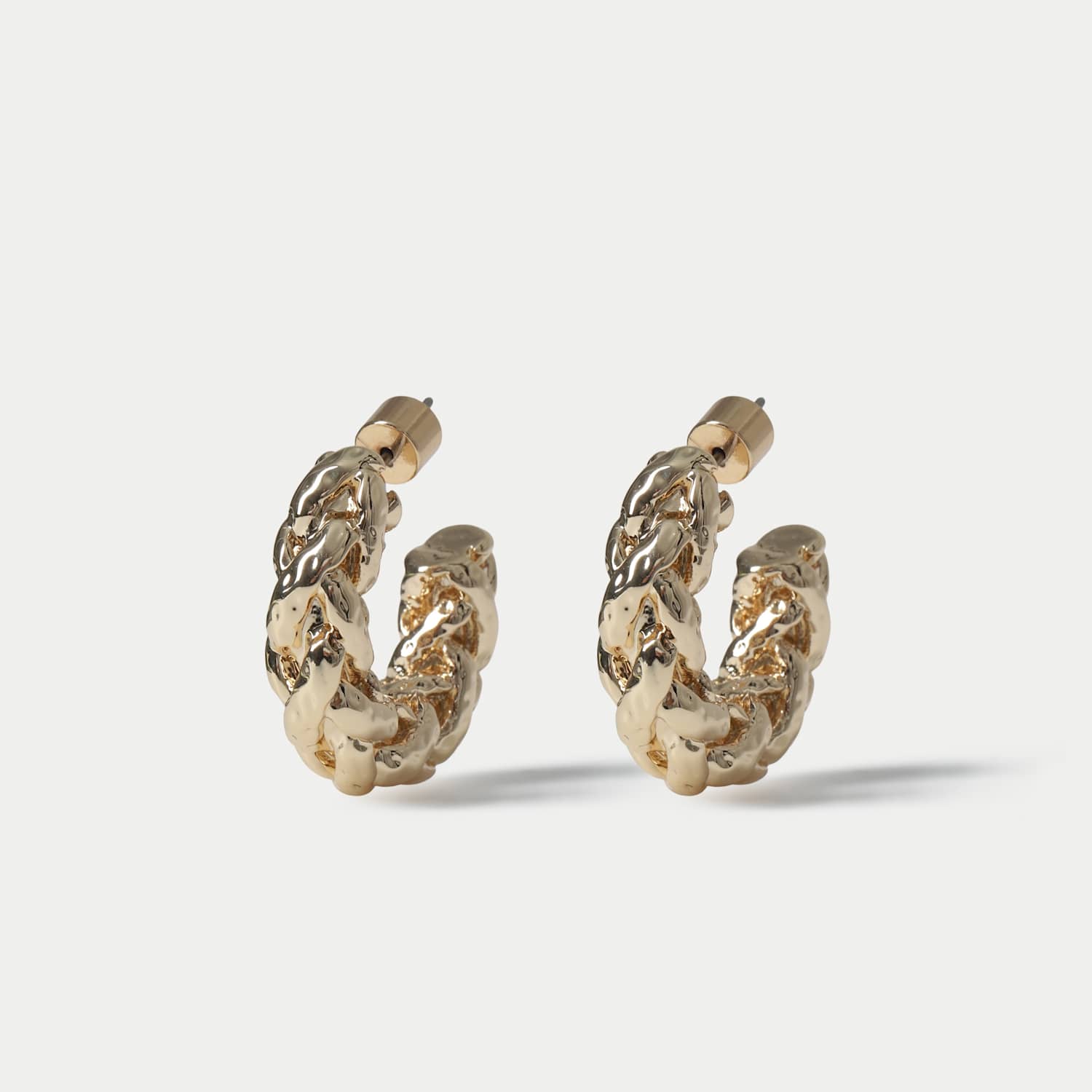 M&S Women's Weave Hoop Earrings - Gold