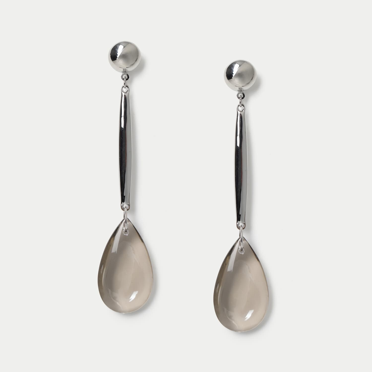M&S Women's Grey Resin Drop Earrings
