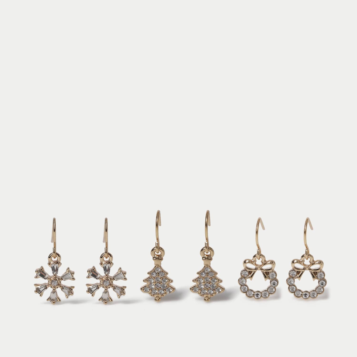 M&S Women's Christmas Gold Tone Earring Pack