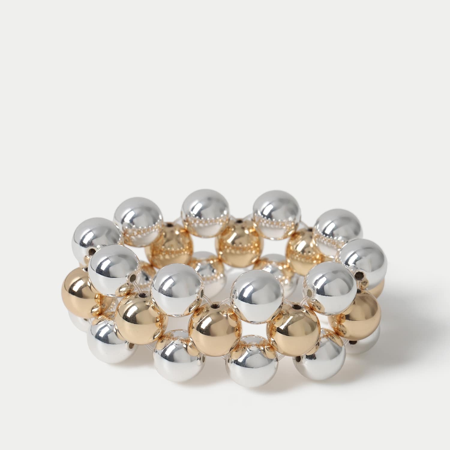 M&S Women's Sphere Cluster Stretch Bracelet - Silver
