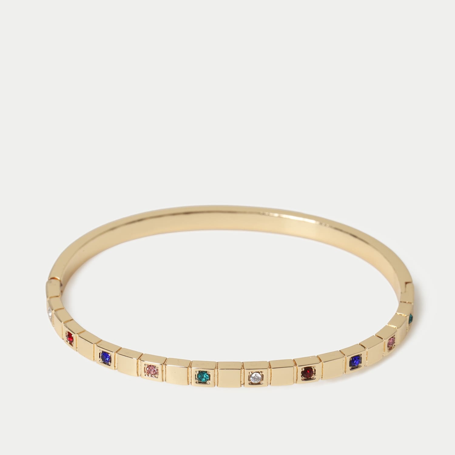M&S Women's 14ct Gold Plated Multi Stone Bangle