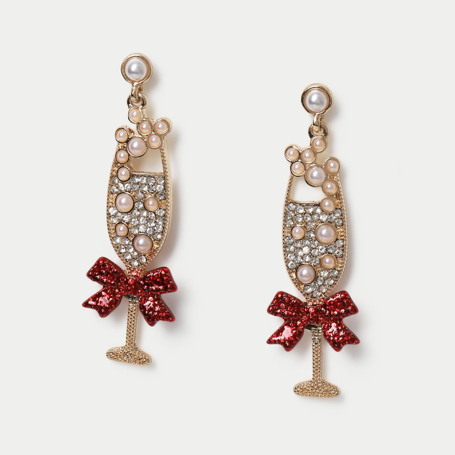 M&S Women's Christmas Champagne Drop Earring - Gold