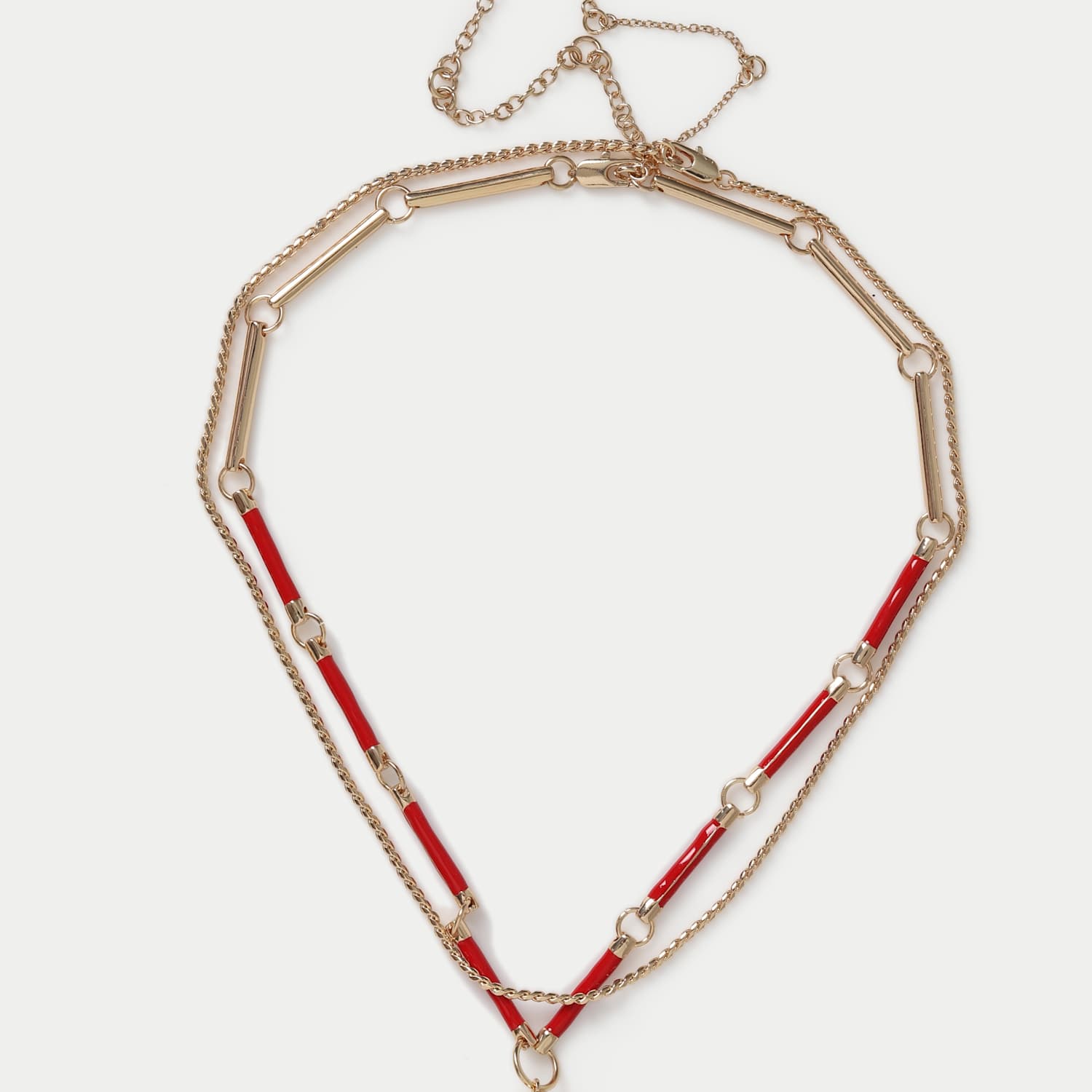 M&S Women's Mini Cylinder Necklace - Gold Mix