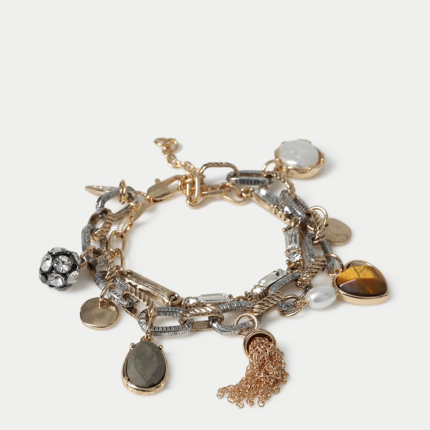 M&S Women's Mixed Metal Natural Stone Wristwear - Multi