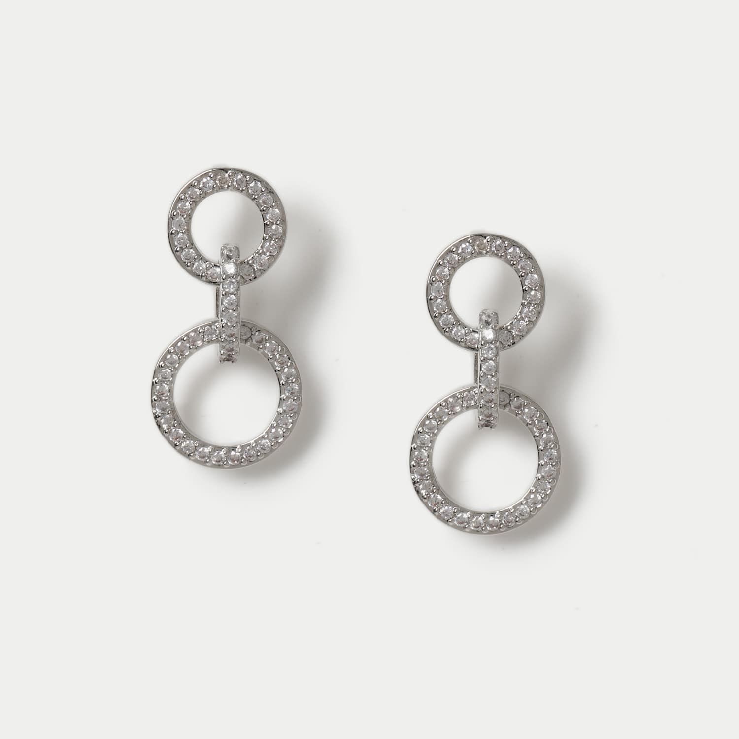Autograph Women's Platinum Plated Link Drop Earrings - Silver