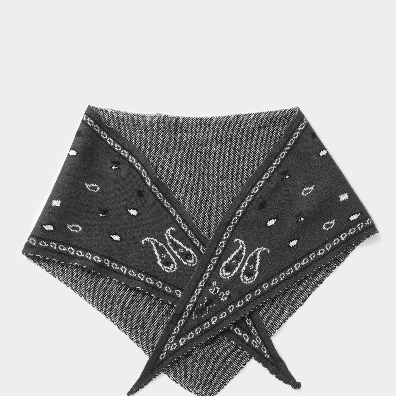 M&S Women's Knitted Paisley Grey Scarf - Grey Mix