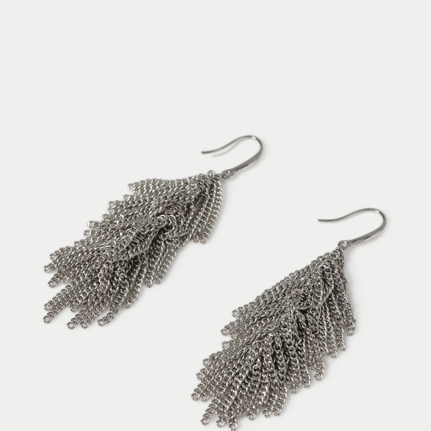 M&S Women's Rhodium Tassel Drop Earring - Silver