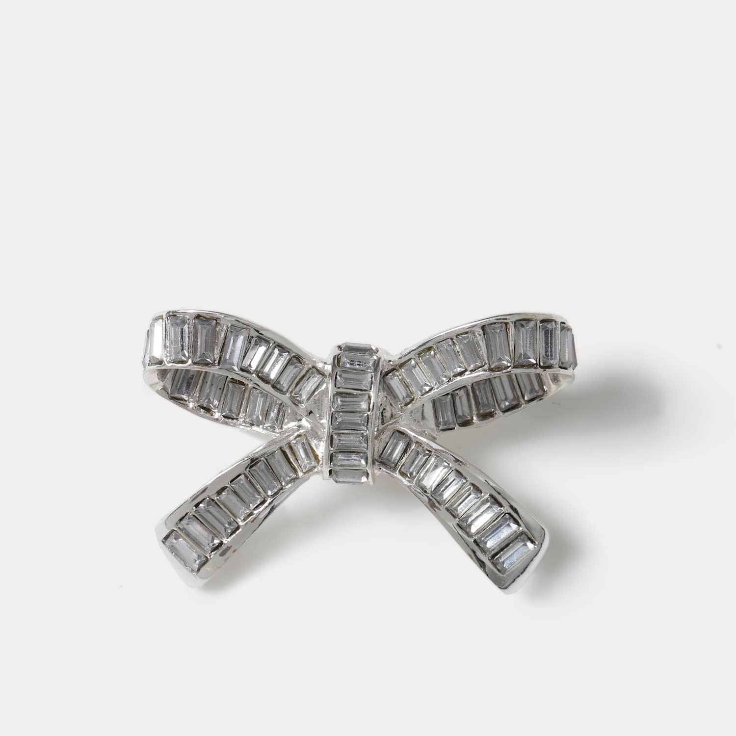 M&S Women's M and S Christmas Crystal Bow Brooch - Silver