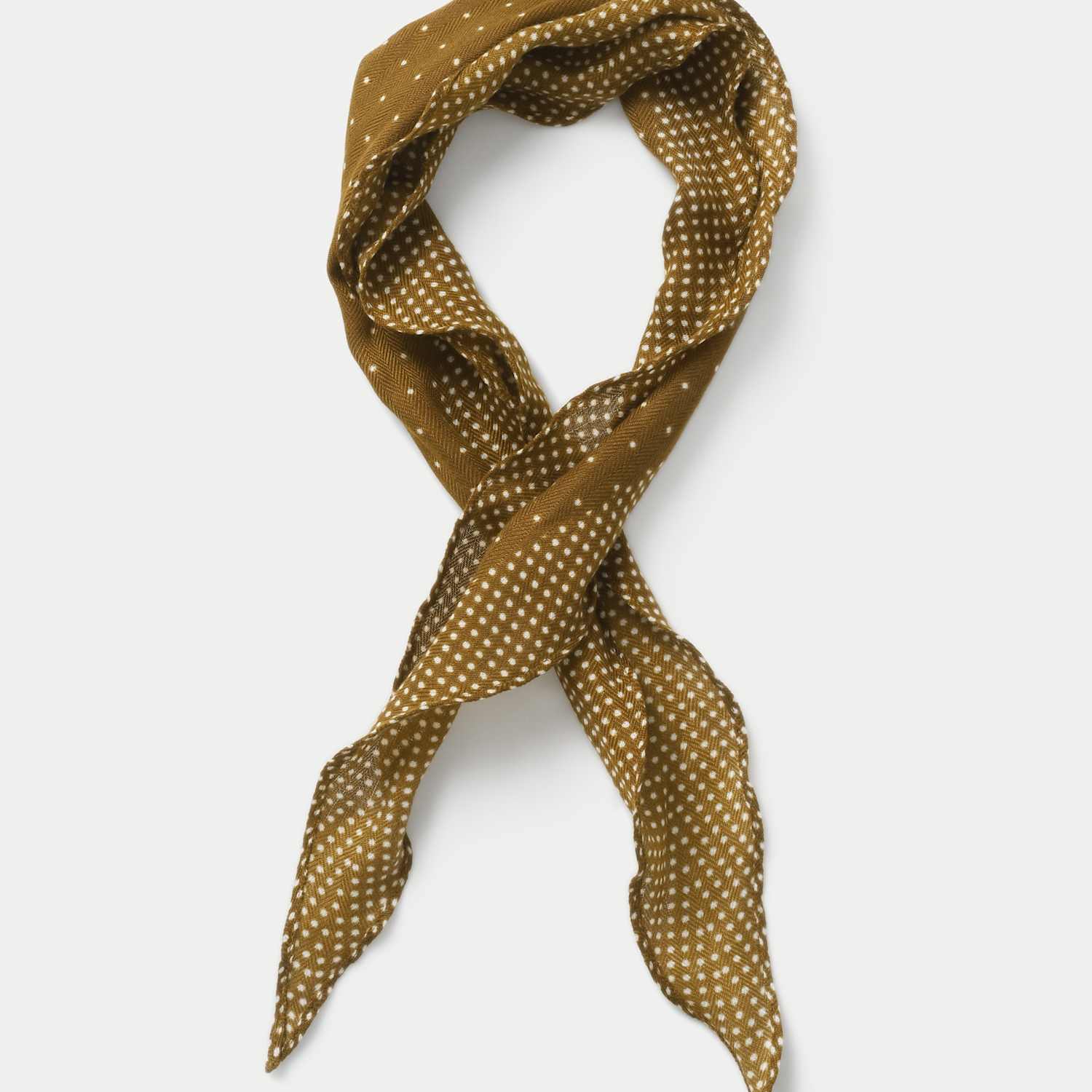M&S Women's Warm Small Brown Polka Scarf - Brown Mix