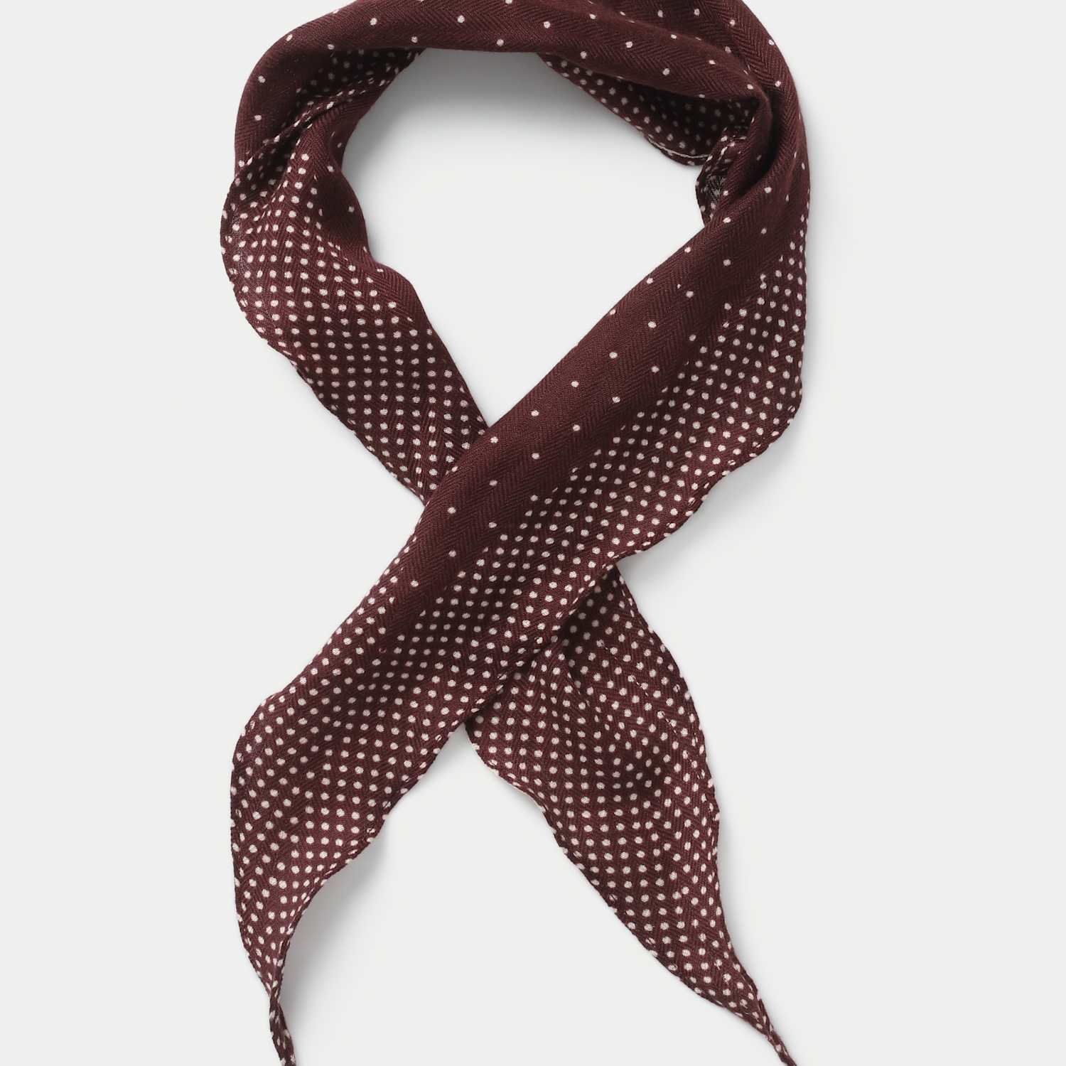 M&S Women's Warm Small Brown Polka Scarf - Burgundy