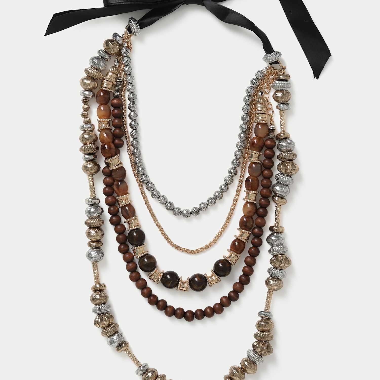 M&S Women's Mega Fabric Beaded Necklace - Multi