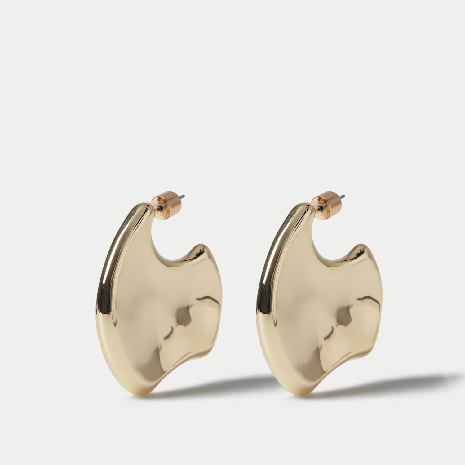 M&S Women's Irregular Hoop Earring - Gold