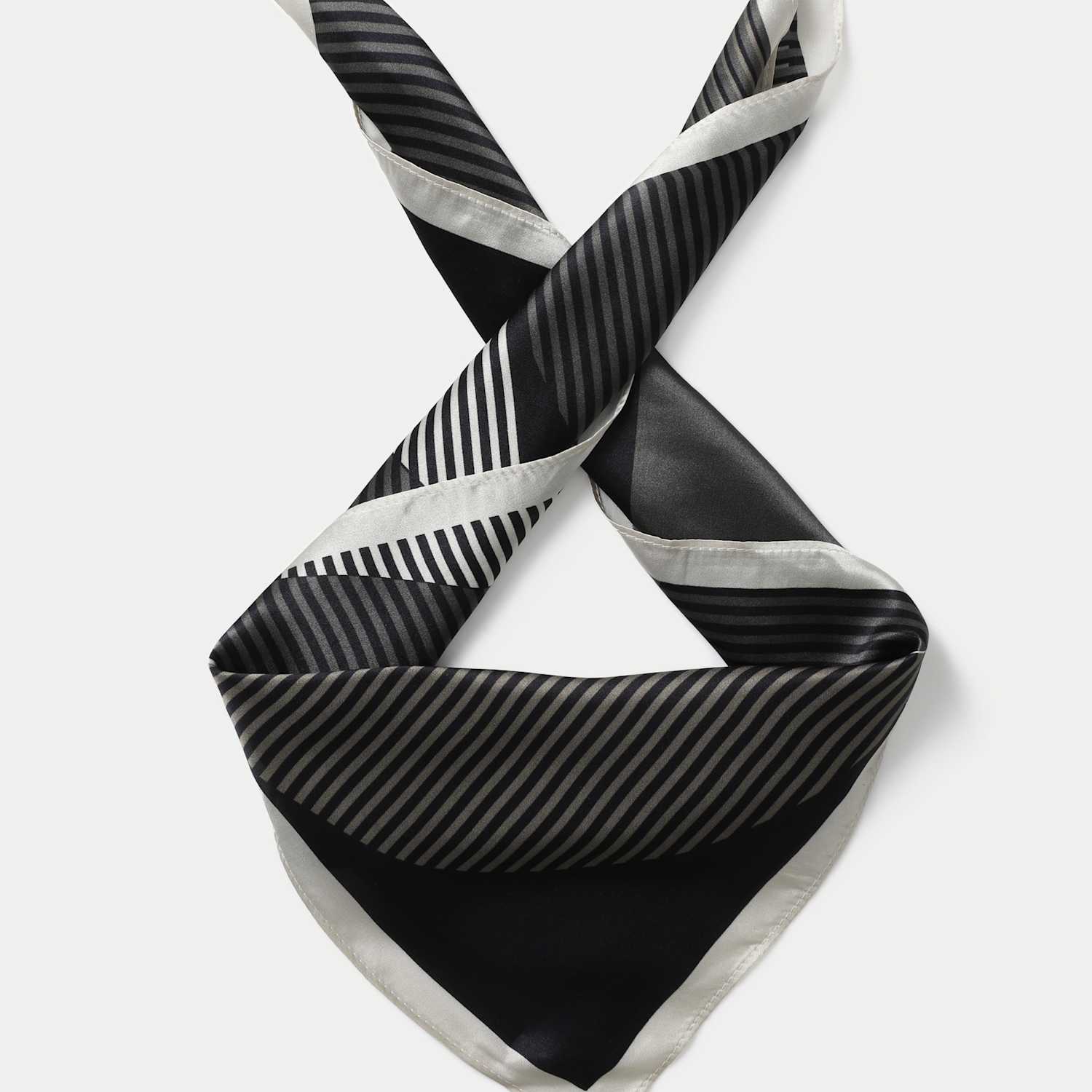 Autograph Men's Auto Silk Stripe Scarf - Black