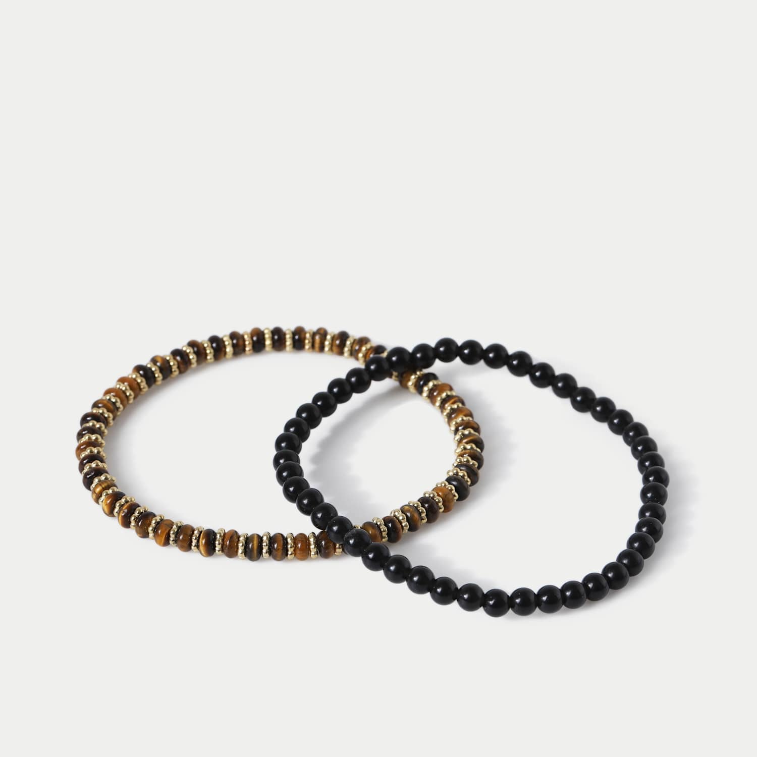 M&S Men's 2 Pack Natural Stone Stretch Bracelet - Fuchsia