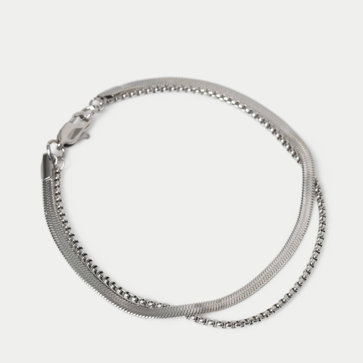 M&S Men's 2 Pack Snake Chain Bracelet - Silver