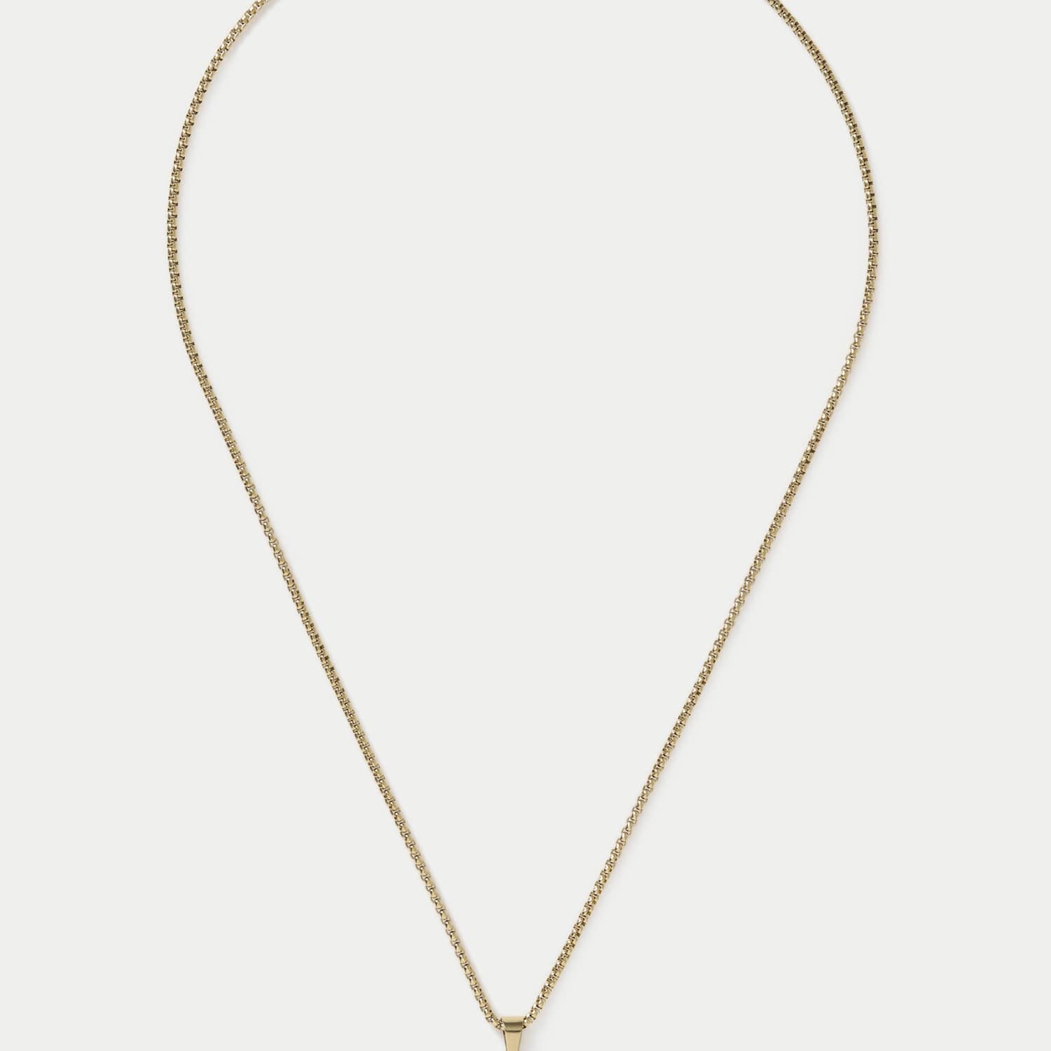 M&S Men's Stainless and Tigers Eye Necklace - Gold