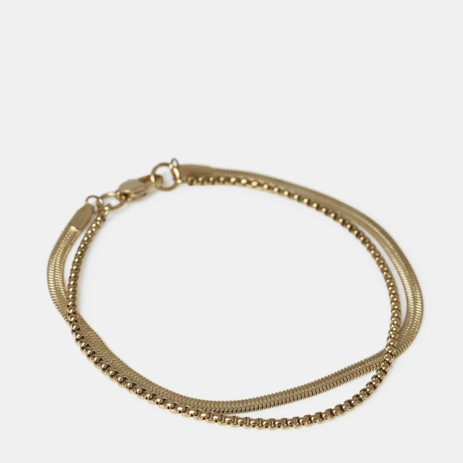 M&S Men's 2 Pack Snake Chain Bracelet - Gold