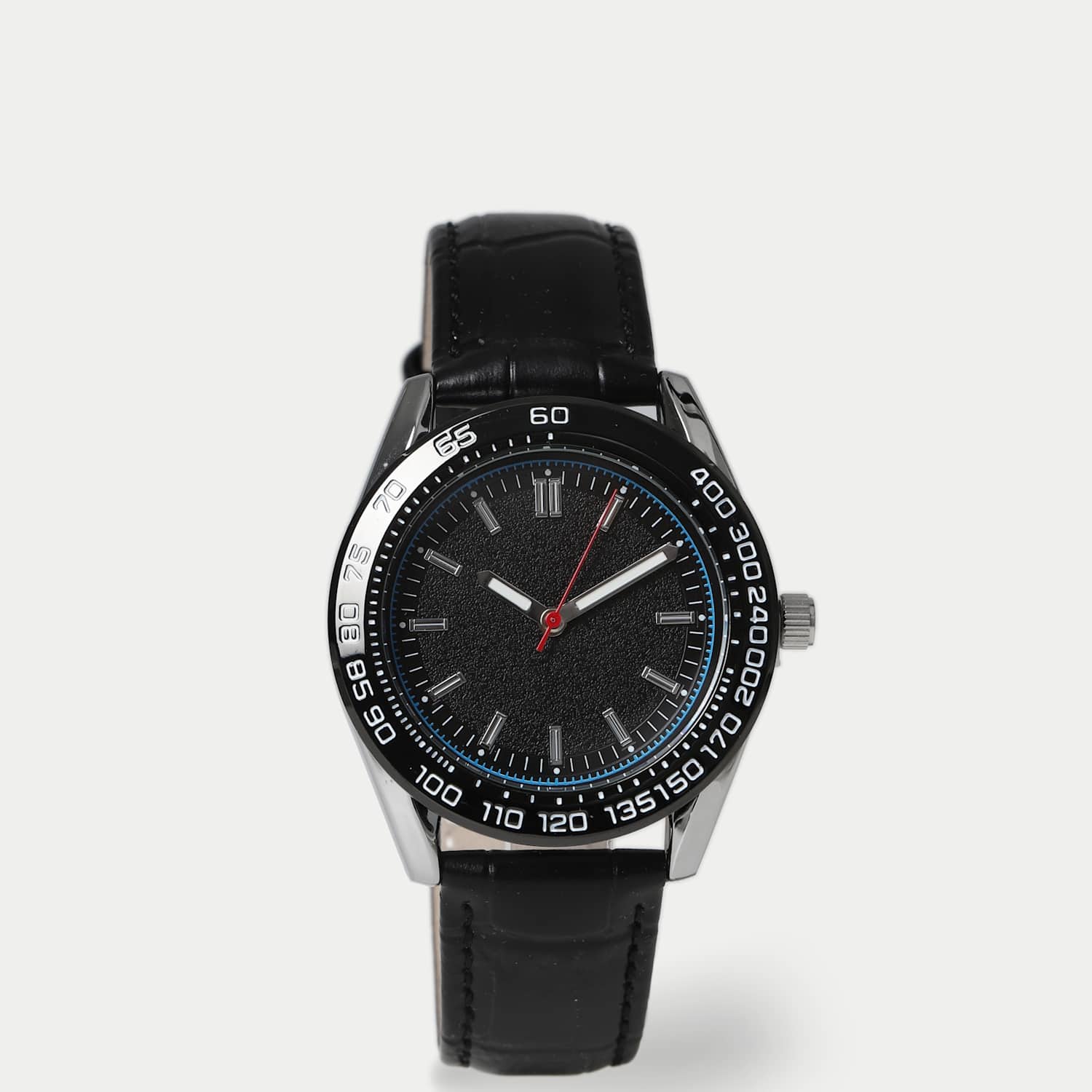 M&S Leather Strap Dial Watch - Black - for Men