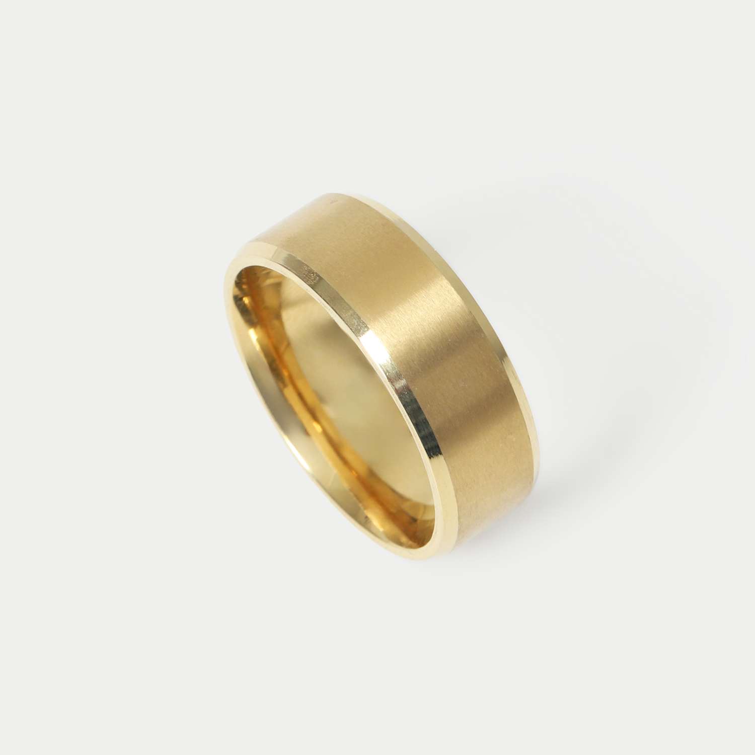 M&S Men's Stainless Brushed Ring - L - Gold