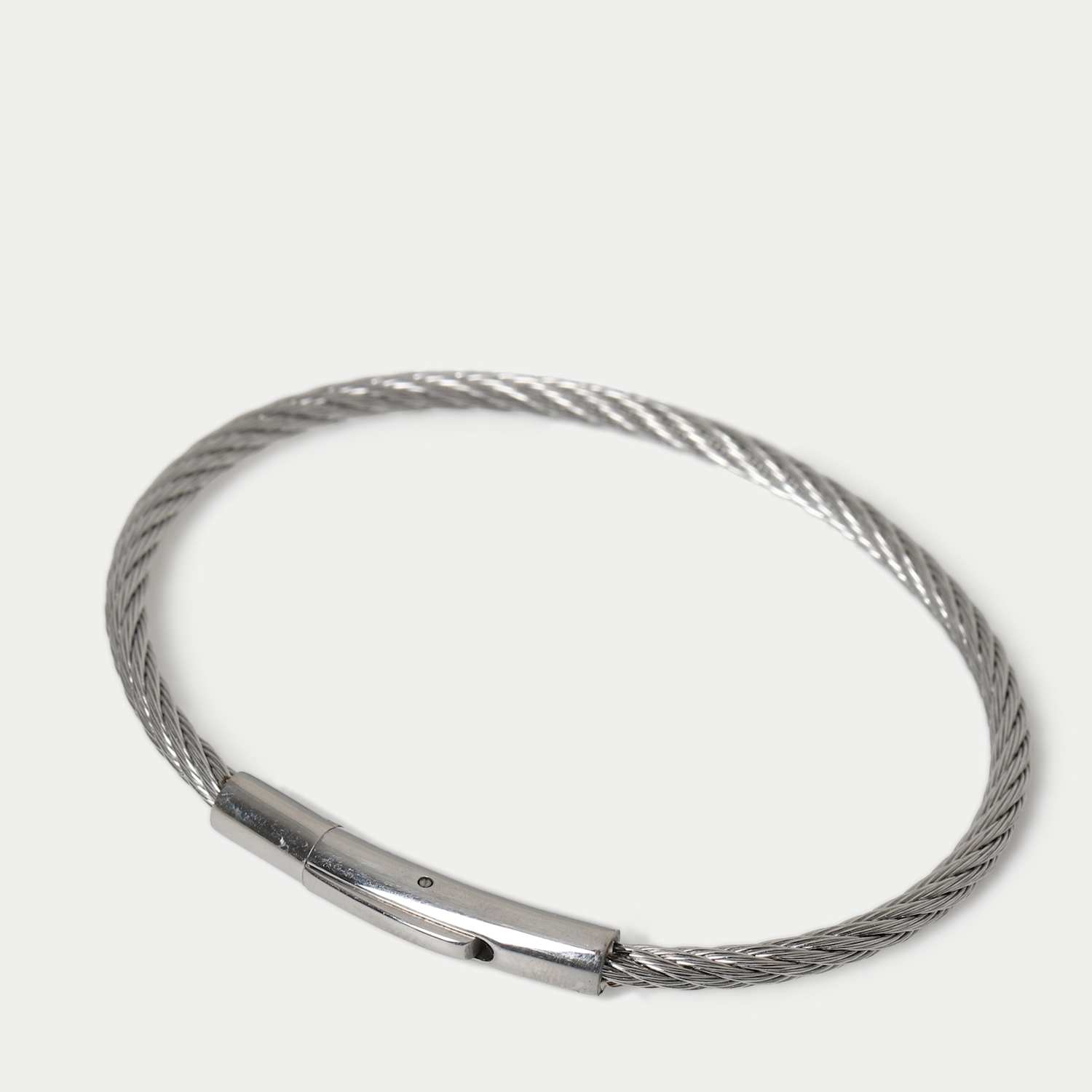 M&S Men's Cable Clicker Bracelet - Silver
