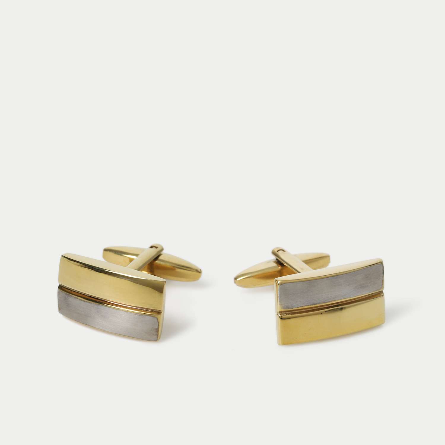 Men's Autograph Two Tone Cufflink - Metallic