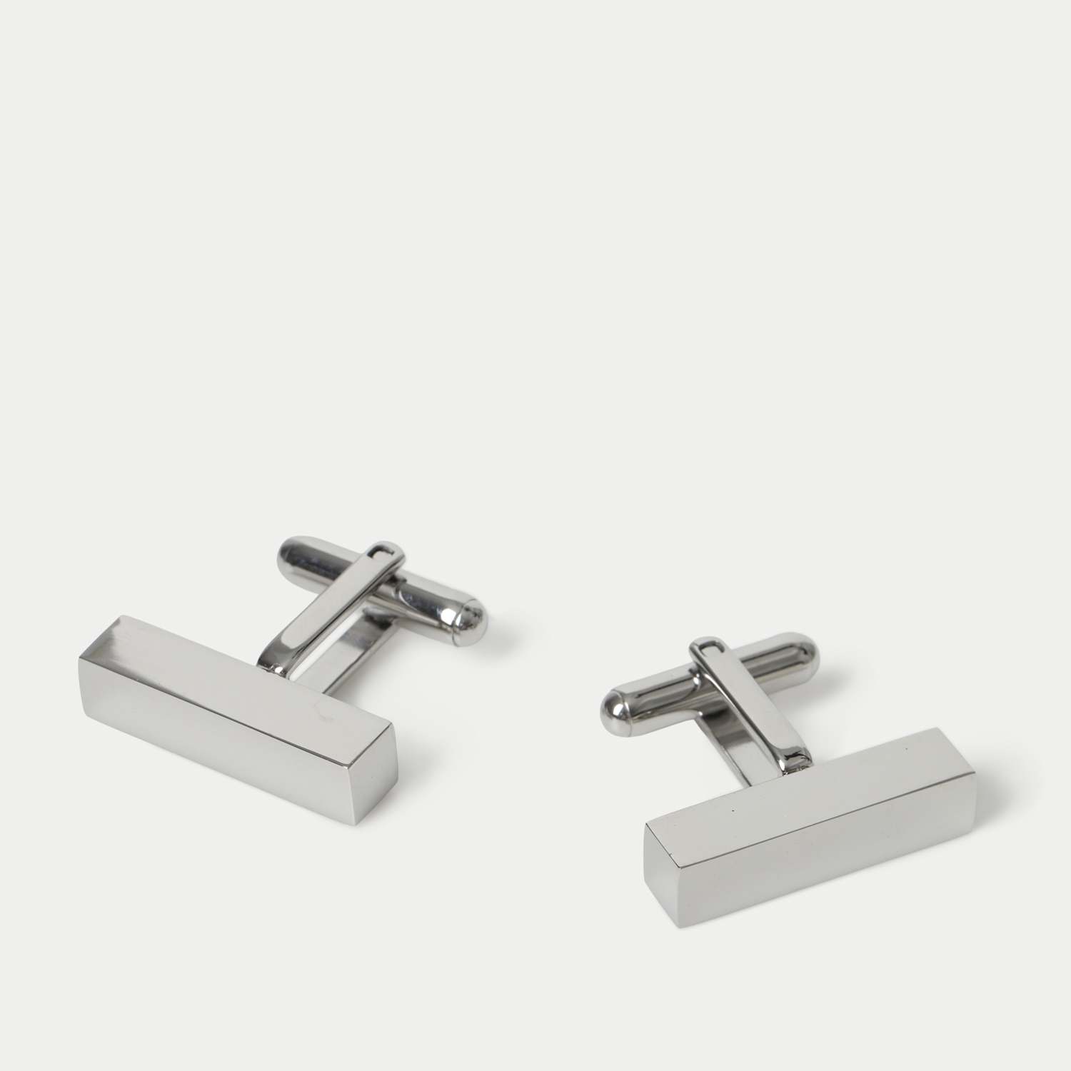 M&S Men's Classic Rectangle Cufflinks - Silver
