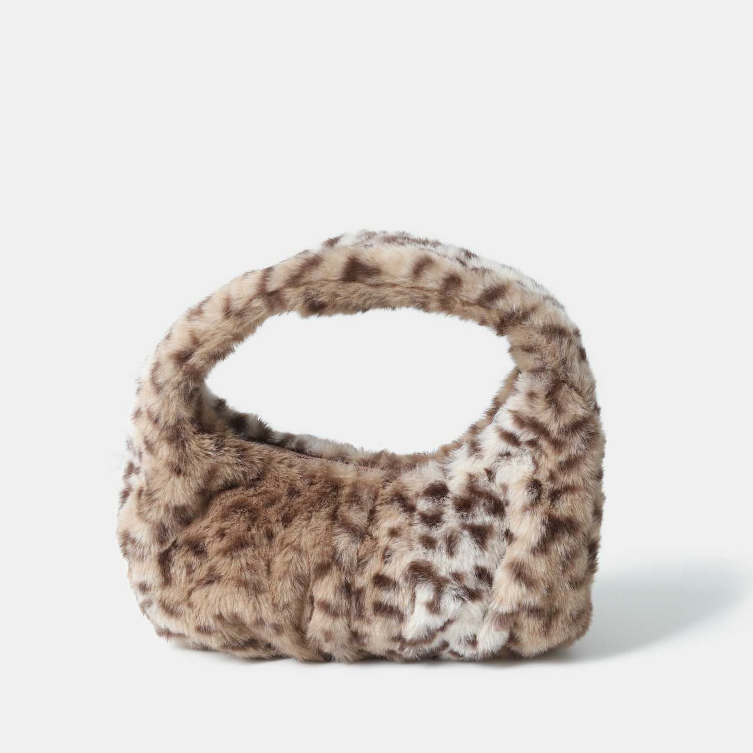 M&S Girls Leopard Fur Bucket Bag - Brown Mix