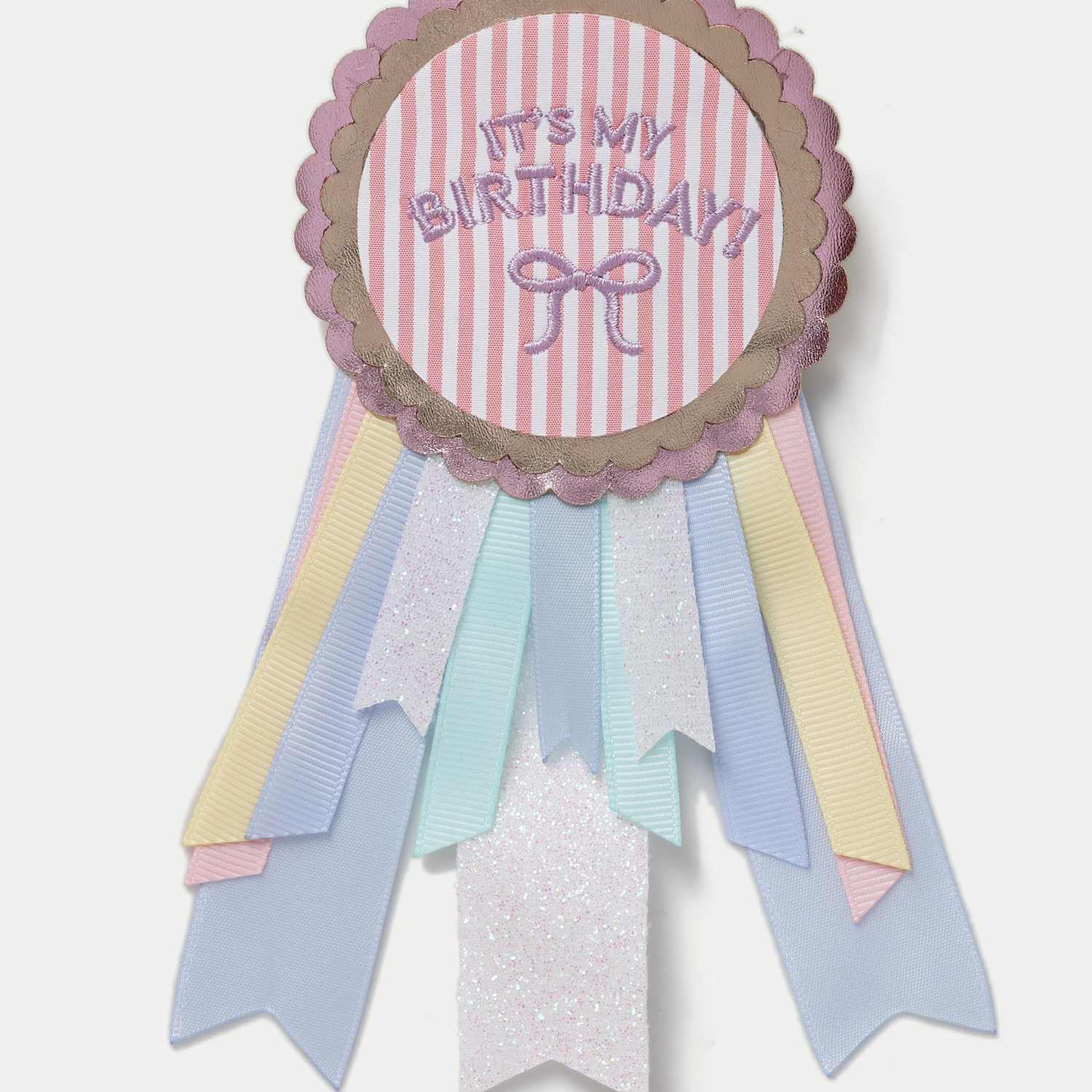 M&S Girls Birthday Scalloped Edge Badge - Multi