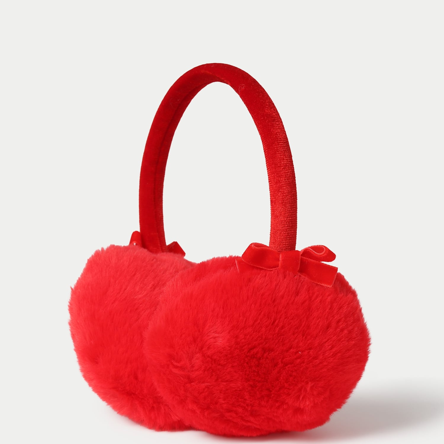 M&S Girls Back To School Fur Earmuff - Red