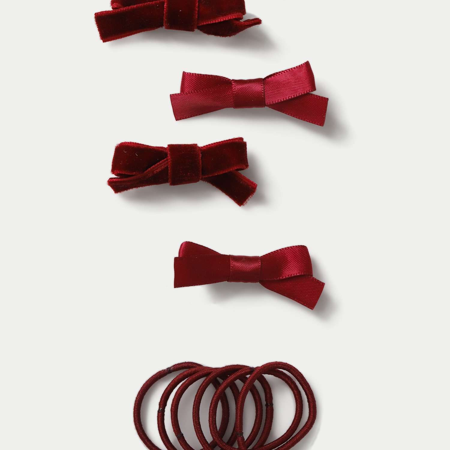 M&S Girls Back To School Burgundy Bow Multipack